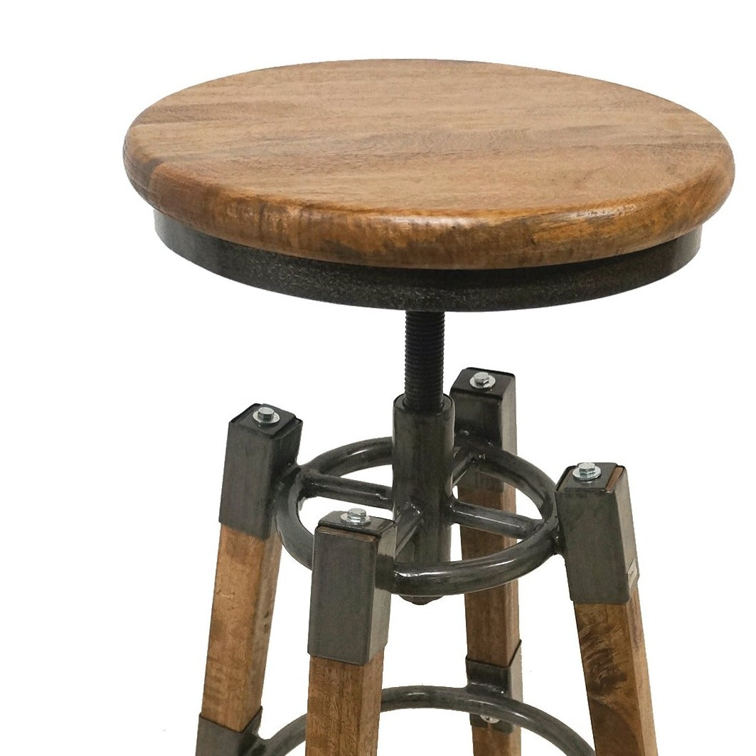 Industrial Vintage Square Leg Swivel Stool